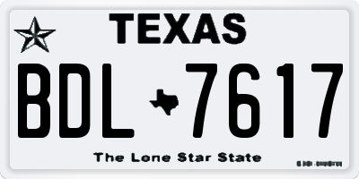 TX license plate BDL7617