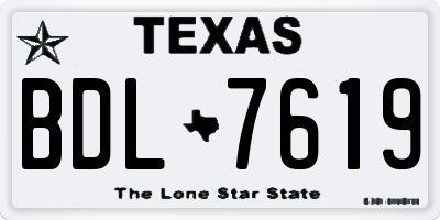 TX license plate BDL7619