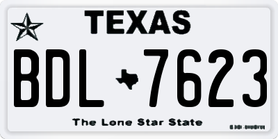 TX license plate BDL7623
