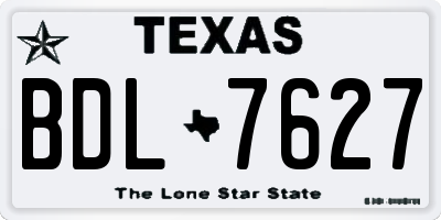 TX license plate BDL7627