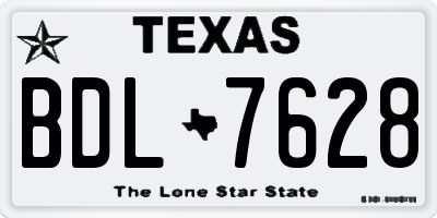 TX license plate BDL7628