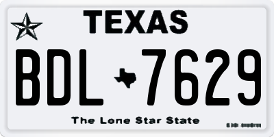 TX license plate BDL7629