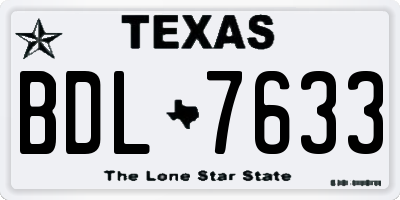 TX license plate BDL7633