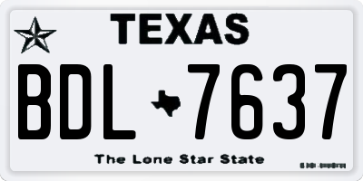 TX license plate BDL7637