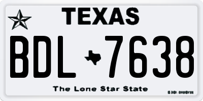 TX license plate BDL7638