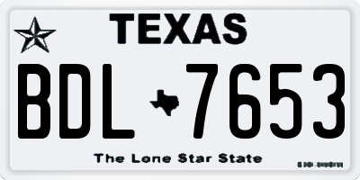 TX license plate BDL7653