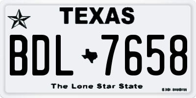 TX license plate BDL7658