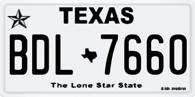 TX license plate BDL7660