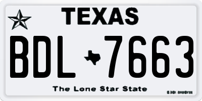 TX license plate BDL7663