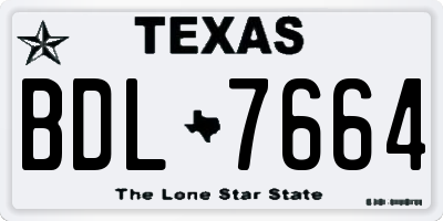 TX license plate BDL7664