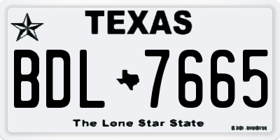 TX license plate BDL7665