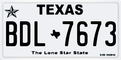 TX license plate BDL7673