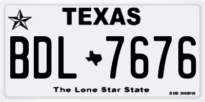 TX license plate BDL7676