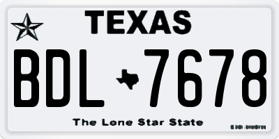 TX license plate BDL7678