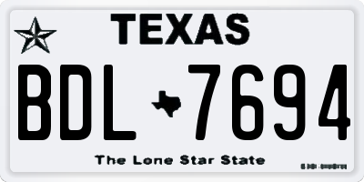 TX license plate BDL7694