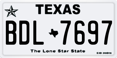 TX license plate BDL7697