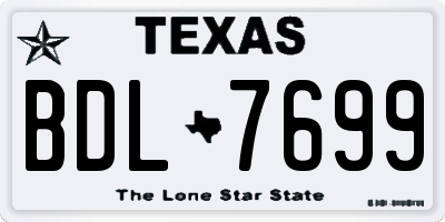 TX license plate BDL7699