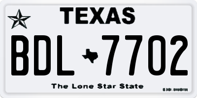 TX license plate BDL7702