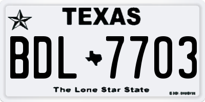 TX license plate BDL7703
