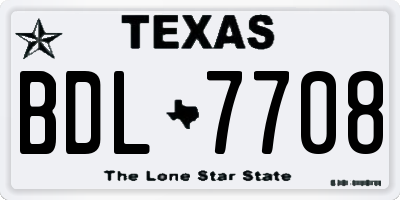 TX license plate BDL7708