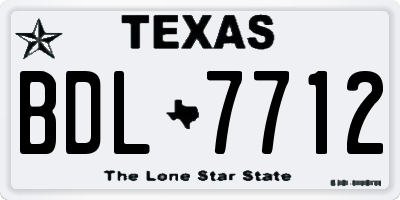 TX license plate BDL7712
