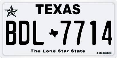 TX license plate BDL7714