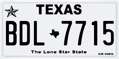 TX license plate BDL7715