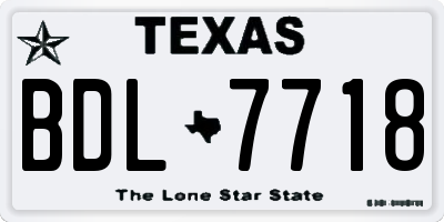 TX license plate BDL7718