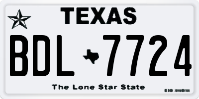 TX license plate BDL7724
