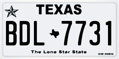 TX license plate BDL7731