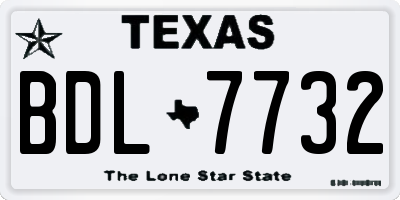 TX license plate BDL7732