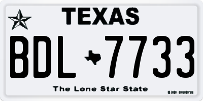 TX license plate BDL7733