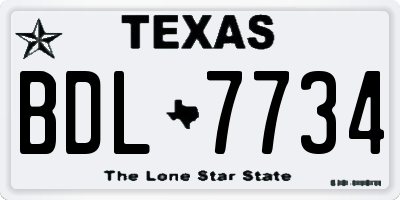TX license plate BDL7734