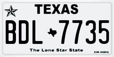 TX license plate BDL7735