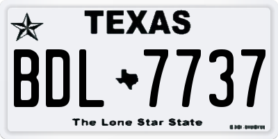 TX license plate BDL7737