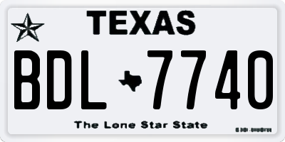 TX license plate BDL7740
