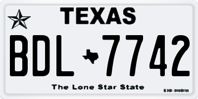 TX license plate BDL7742