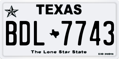 TX license plate BDL7743