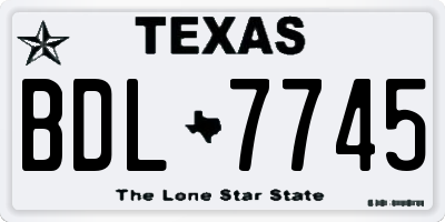 TX license plate BDL7745