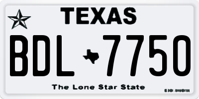 TX license plate BDL7750