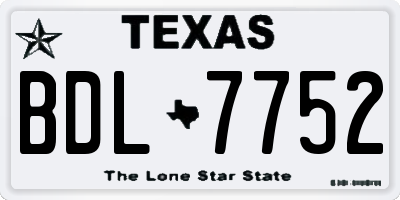 TX license plate BDL7752