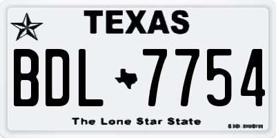 TX license plate BDL7754