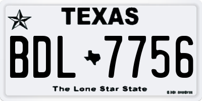 TX license plate BDL7756