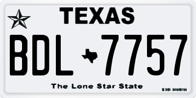 TX license plate BDL7757
