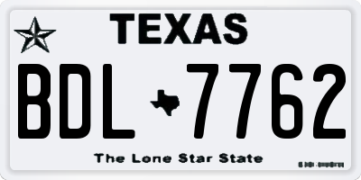 TX license plate BDL7762