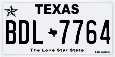TX license plate BDL7764