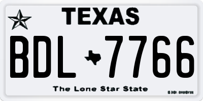 TX license plate BDL7766