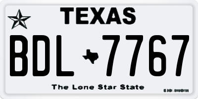 TX license plate BDL7767
