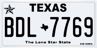 TX license plate BDL7769