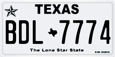 TX license plate BDL7774